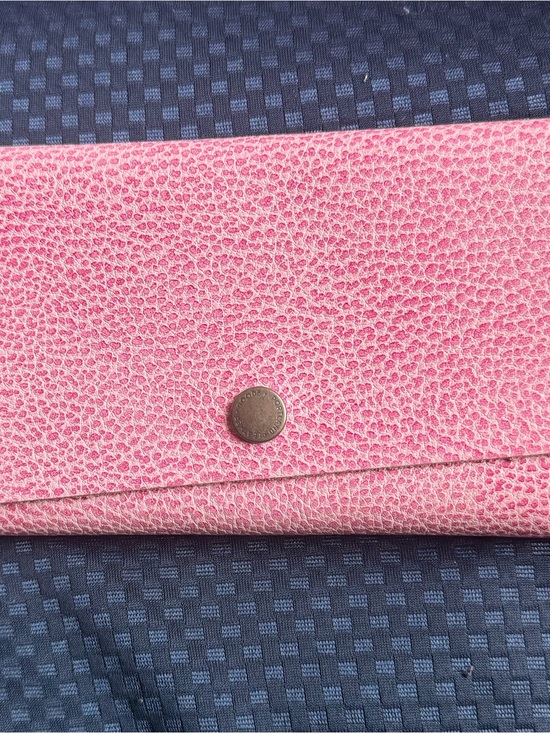 Portland Leather Handbags - Bubblegum Pink Pebbled PLG Portland Leather Goods Rancher Wallet Stamped